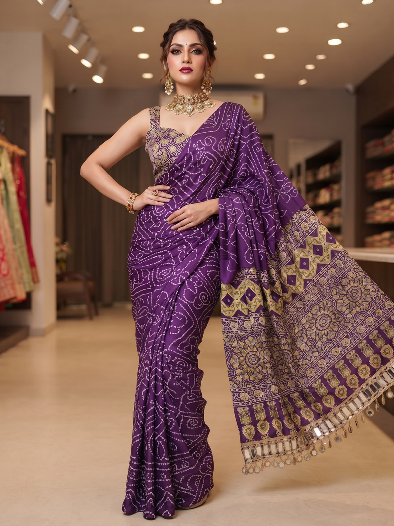 Deep Purple Trending Designer Saree | Party & Festive Wear