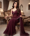 Deep Wine Silk Saree | Wedding & Festive Wear