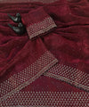 Deep Wine Silk Saree | Wedding & Festive Wear