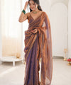 Dusky Purple Space Silk Sequin Embroidery Saree for Party Wear | RD KAVYA