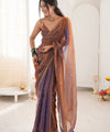 Dusky Purple Space Silk Sequin Embroidery Saree for Party Wear | RD KAVYA