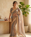 Dusty Grey Moss Satin Saree with Maharani Big Border | RD PRIYA