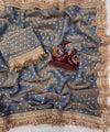 Dusty Grey Moss Satin Saree with Maharani Big Border | RD PRIYA