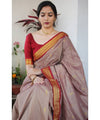 Dusty Pink Banarasi Silk Saree | Wedding & Festive Wear