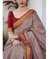 Dusty Pink Banarasi Silk Saree | Wedding & Festive Wear
