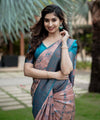 Dusty Pink Jacquard Silk Saree | Ethnic Wear for Women
