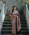 Dusty Rose Banarasi Silk Saree | Wedding & Festive Wear