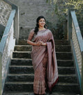 Dusty Rose Banarasi Silk Saree | Wedding & Festive Wear