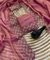 Dusty Rose Satin Saree with Zari Weaving & Siroski Border | RD TANISHKA