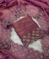 Dusty Rose Satin Saree with Zari Weaving & Siroski Border | RD TANISHKA