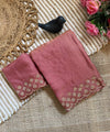 Dusty Rose Space Silk Jarkan Work Saree for Wedding & Party | RD TAMANAH