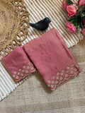 Dusty Rose Space Silk Jarkan Work Saree for Wedding & Party | RD TAMANAH