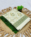 Elegant Premium Linen Cotton Saree - Pista | Daily Wear & Festive Wear