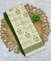 Elegant Premium Linen Cotton Saree - Pista | Daily Wear & Festive Wear