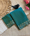 Emerald Green Space Silk Jarkan Work Saree for Wedding & Party | RD TAMANAH