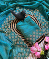 Emerald Green Space Silk Jarkan Work Saree for Wedding & Party | RD TAMANAH