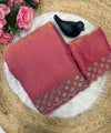 Gajri Pink Satin Saree with Zari Weaving & Siroski Border | RD TANISHKA