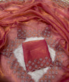 Gajri Pink Satin Saree with Zari Weaving & Siroski Border | RD TANISHKA