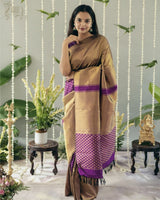 Gold Banarasi Silk Saree | Traditional Wedding Wear