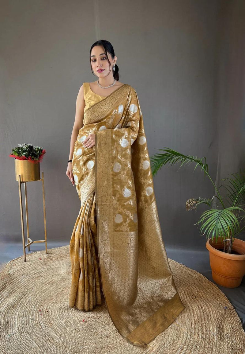 Gold Cotton Saree | Everyday Ethnic Wear