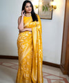 Gold Jacquard Silk Saree | Traditional Wedding Wear