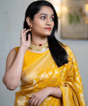 Gold Jacquard Silk Saree | Traditional Wedding Wear