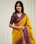 Gold Jacquard Silk Saree | Wedding & Festive Wear