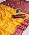 Gold Jacquard Silk Saree | Wedding & Festive Wear
