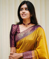Gold Jacquard Silk Saree | Wedding & Festive Wear