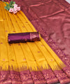 Gold Jacquard Silk Saree | Wedding & Festive Wear