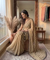 Gold Mirror Work Saree with Floral Embroidery Border | RD HEMANI