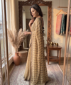Gold Mirror Work Saree with Floral Embroidery Border | RD HEMANI