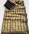 Gold Mirror Work Saree with Floral Embroidery Border | RD HEMANI