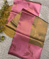 Gold Pink Kanjivaram Silk Saree | Wedding & Festive Wear