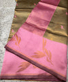 Gold Pink Kanjivaram Silk Saree | Wedding & Festive Wear