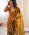 Gold Space Silk Sequin Embroidery Saree for Party Wear | RD KAVYA