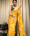 Gold Yellow Jacquard Silk Saree | Rich Zari Border Saree