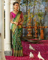 Green Banarasi Silk Saree | Bridal & Festive Wear