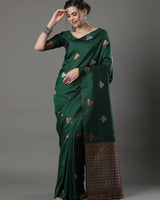 Green Banarasi Silk Saree | Bridal & Festive Wear