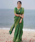 Green Banarasi Silk Saree | Bridal & Festive Wear