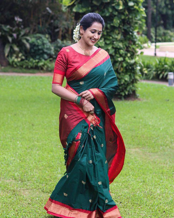 Green Banarasi Silk Saree | Bridal & Festive Wear