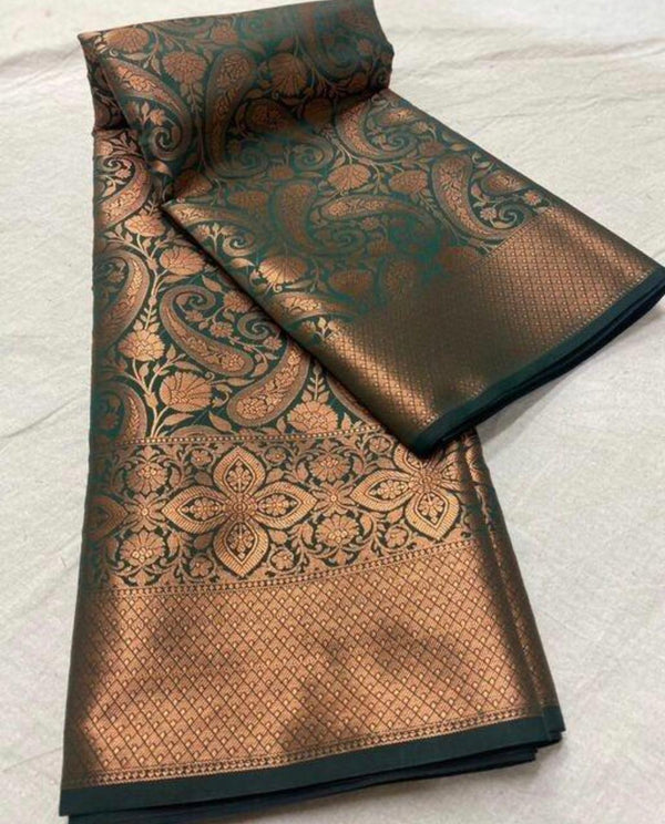 Green Banarasi Silk Saree | Bridal & Festive Wear