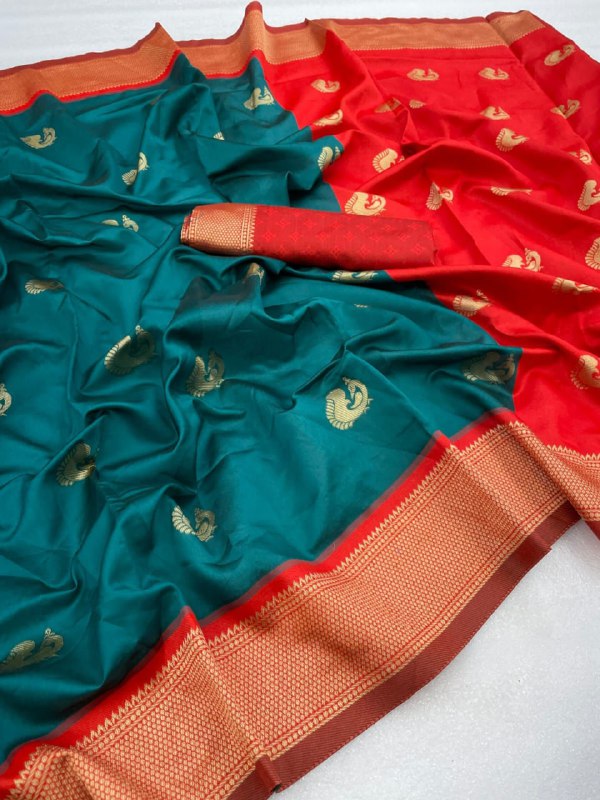Green Banarasi Silk Saree | Bridal & Festive Wear