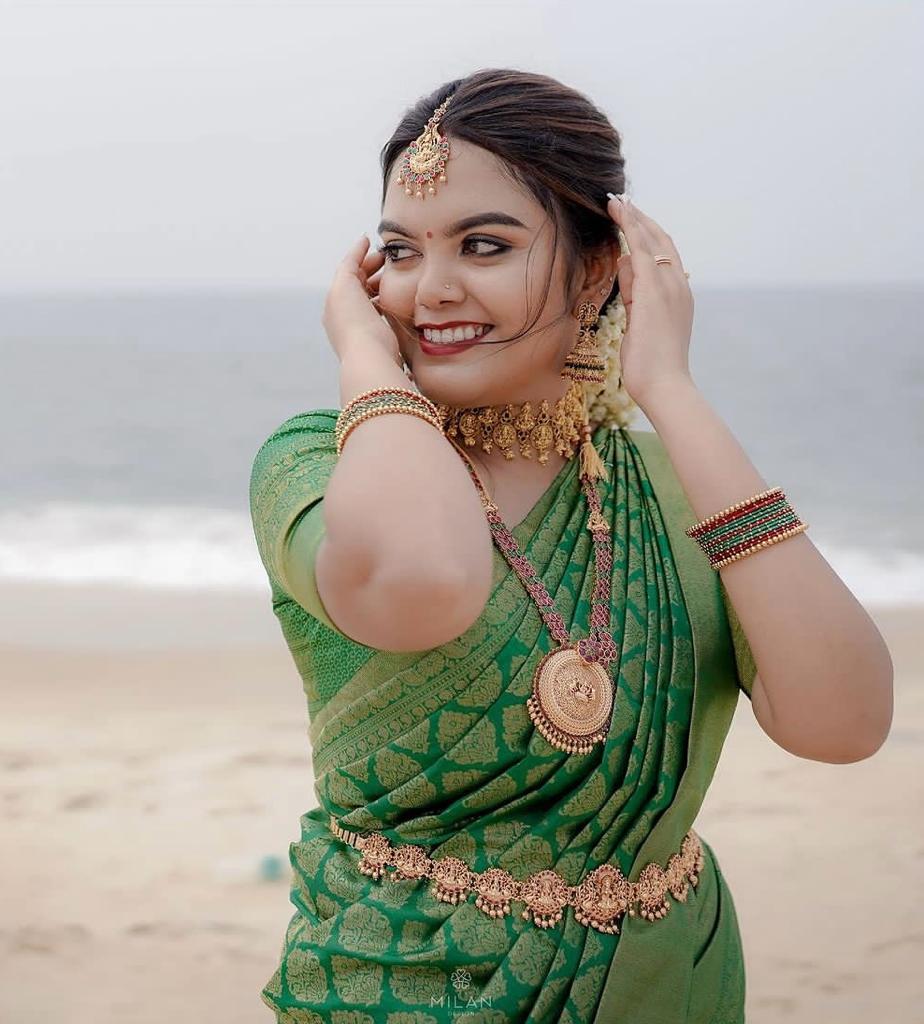Green Banarasi Silk Saree | Bridal & Festive Wear