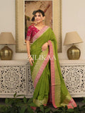 Green Banarasi Silk Saree | Ethnic Wear for Women