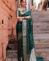 Green Banarasi Silk Saree | Ethnic Wear for Women