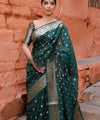 Green Banarasi Silk Saree | Ethnic Wear for Women
