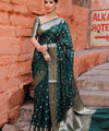 Green Banarasi Silk Saree | Ethnic Wear for Women