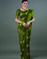 Green Banarasi Silk Saree | Festival & Ceremony Wear