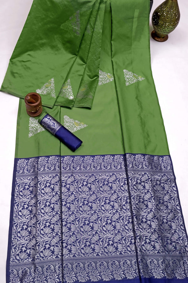 Green Banarasi Silk Saree | Festival & Ceremony Wear detail view